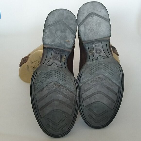 Ariat Mens Cowboy Western Boots Size 10 D Leather Beige Brown Green  10009583 - Picture 8 of 8